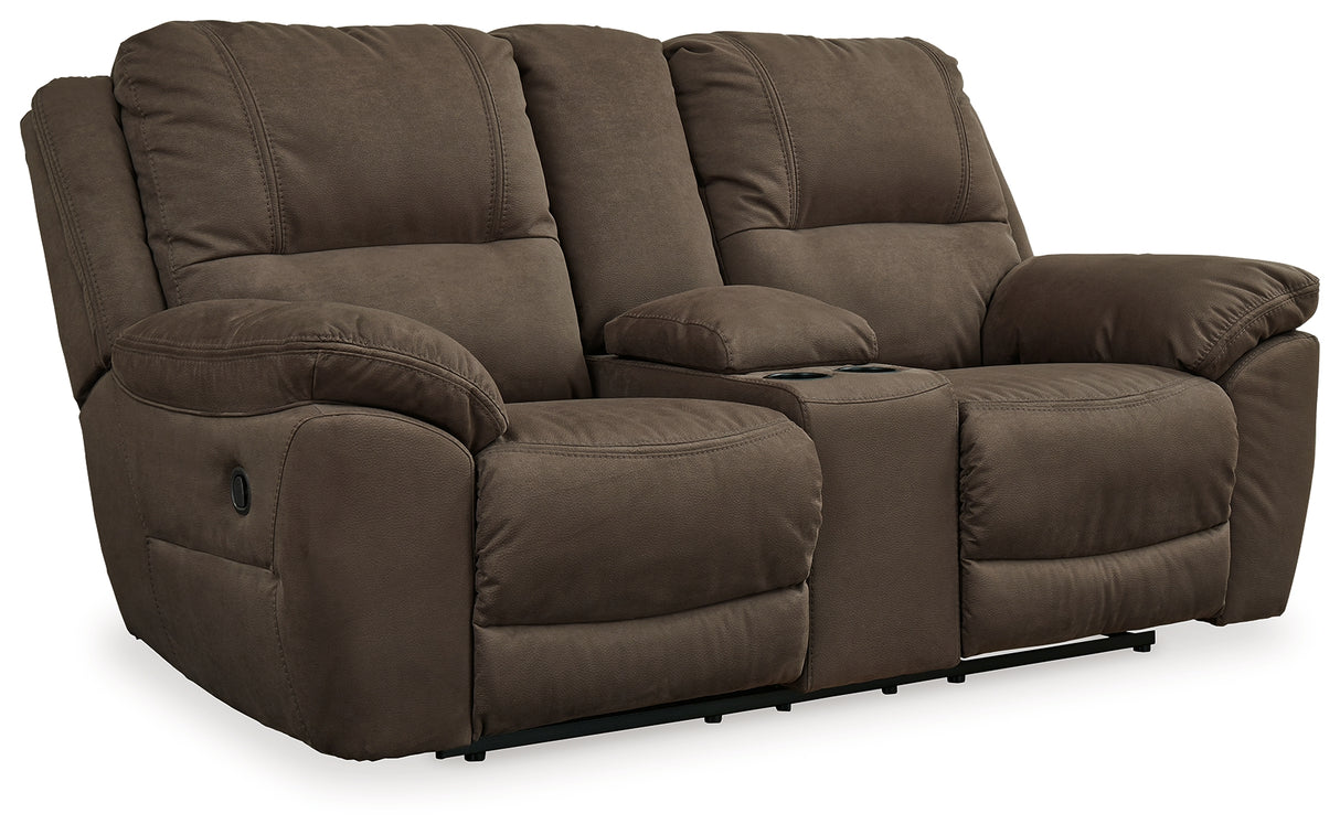 Next-Gen Espresso Gaucho Reclining Loveseat With Console
