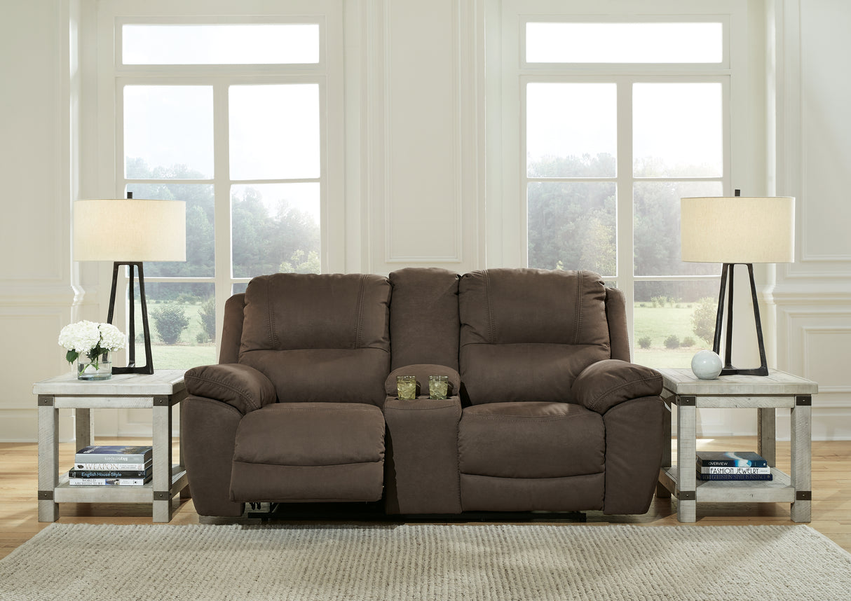 Next-Gen Espresso Gaucho Reclining Loveseat With Console