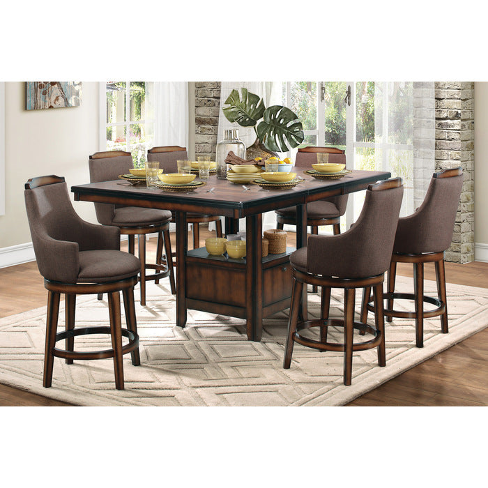 Bayshore Burnished Oak Swivel Pub Height Chair