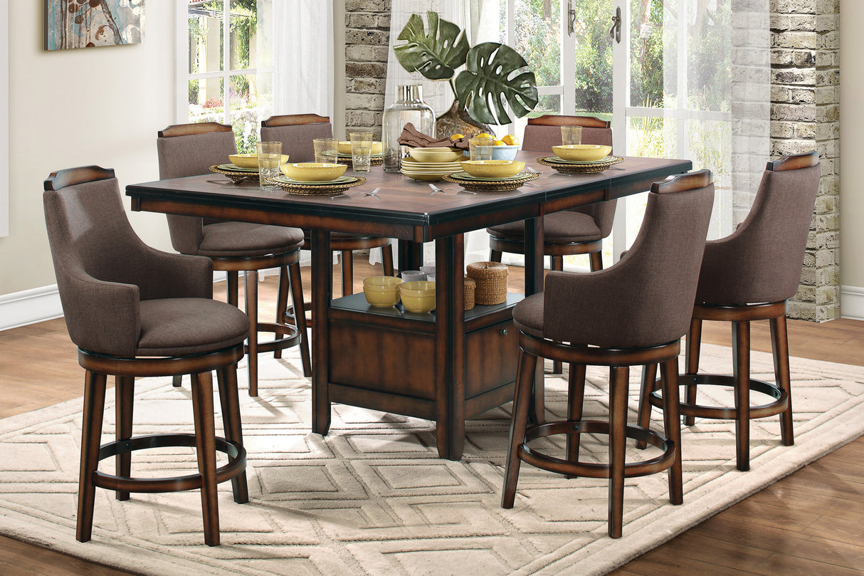 Bayshore Burnished Oak Swivel Pub Height Chair