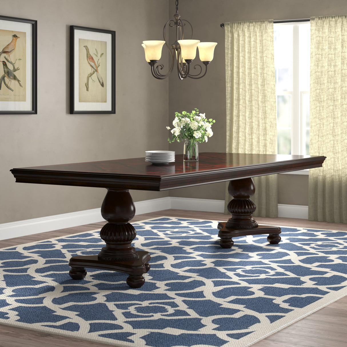 Lordsburg Brown Cherry Dining Table
