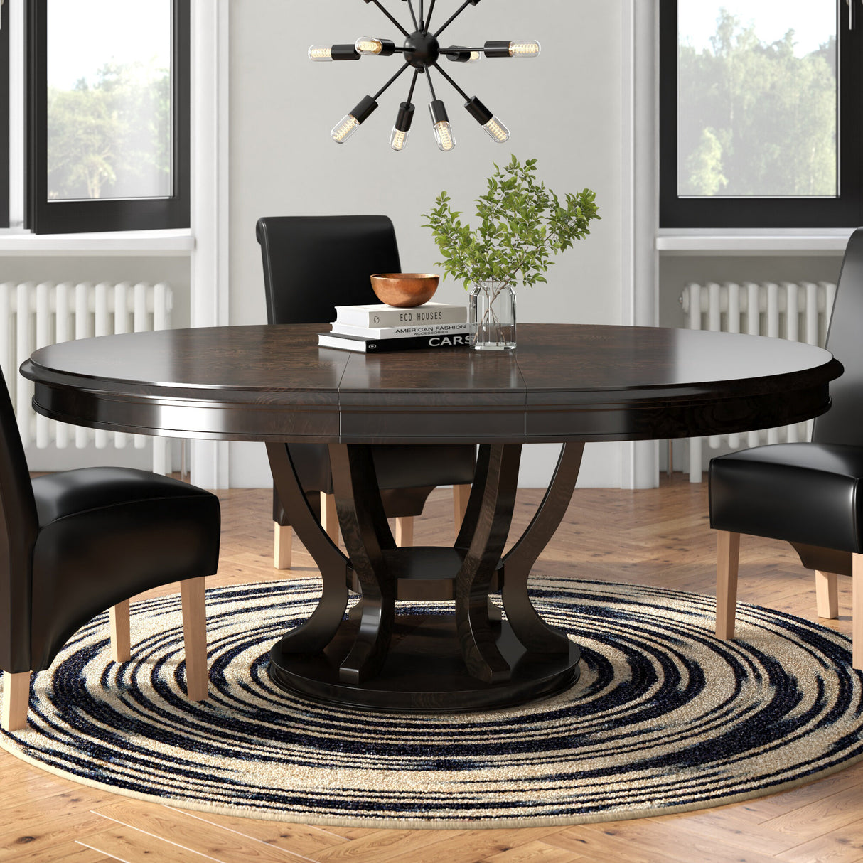 Savion Espresso Round/Oval Dining Table