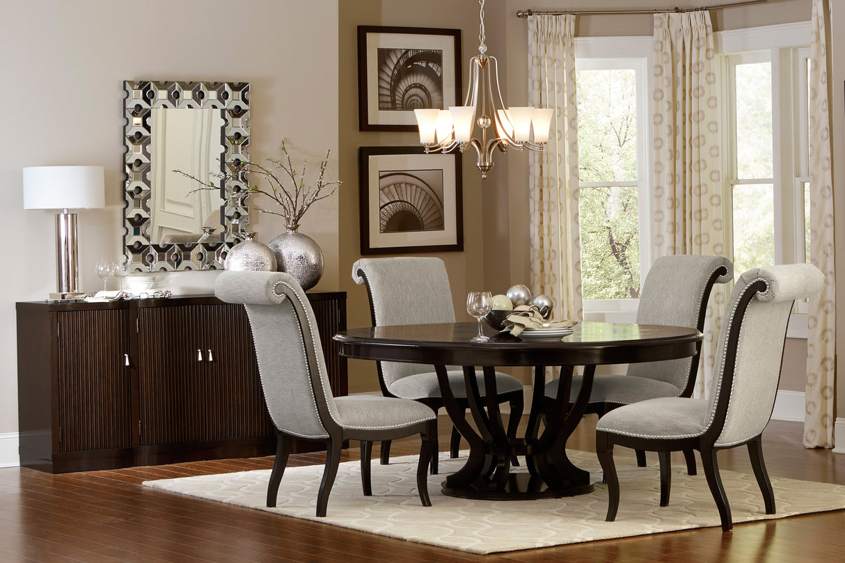 Savion Espresso Round/Oval Dining Table