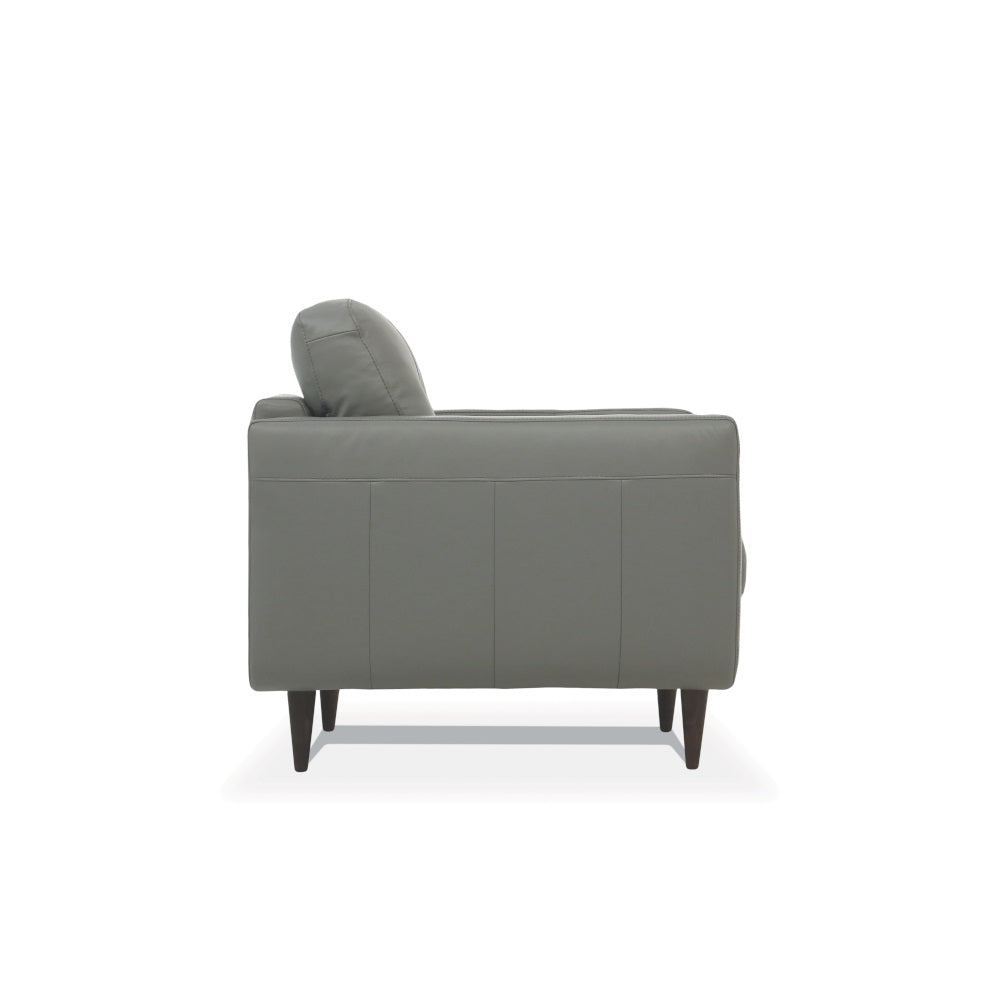 Radwan Pesto Green Leather Loveseat