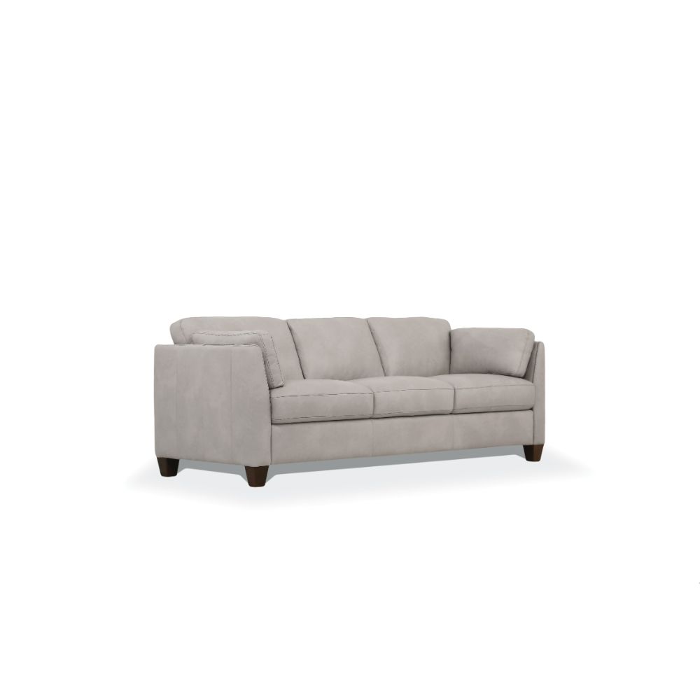 Matias Dusty White Leather Sofa