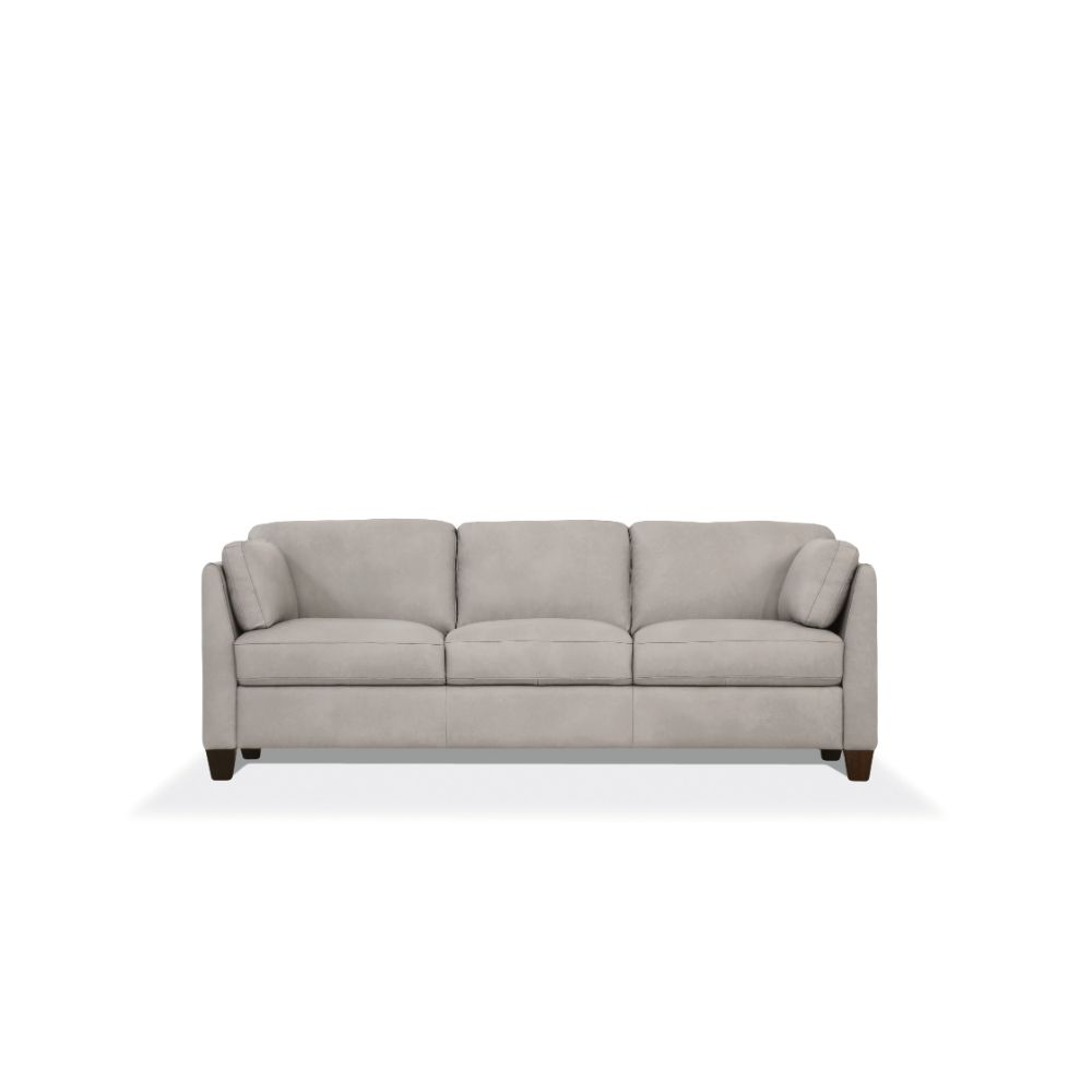 Matias Dusty White Leather Sofa