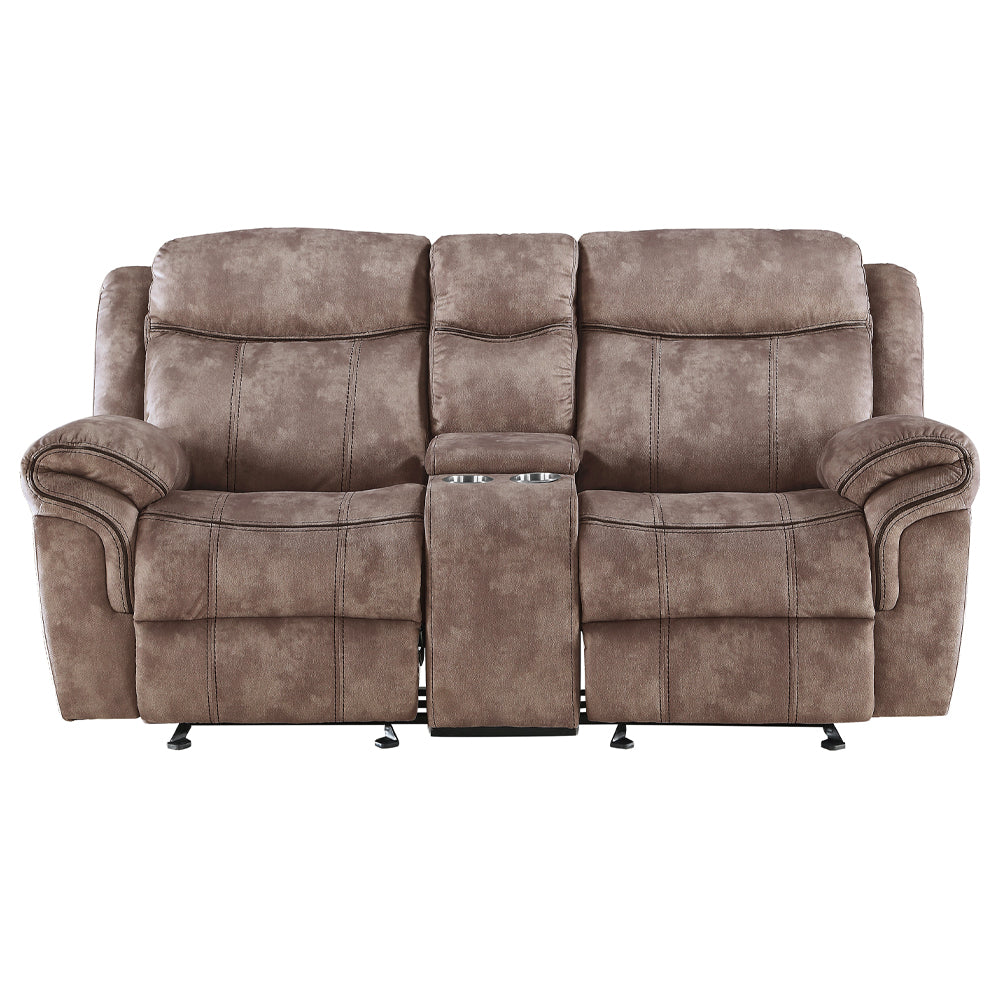 Zubaida Two Tone Chocolate Velvet Loveseat