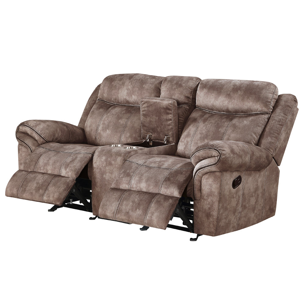 Zubaida Two Tone Chocolate Velvet Loveseat