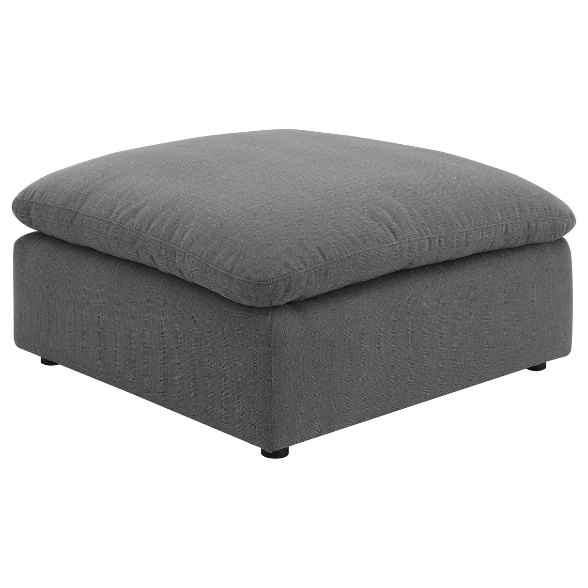 Hobson Charcoal Square Upholstered Ottoman