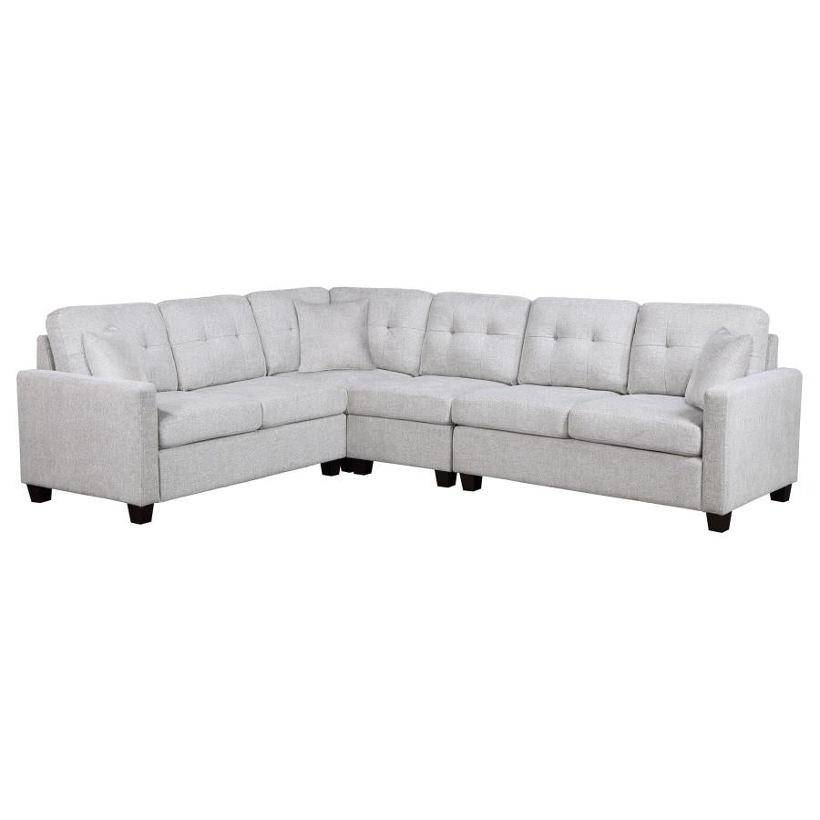 Georgina Upholstered Armless Chair Steel Beige