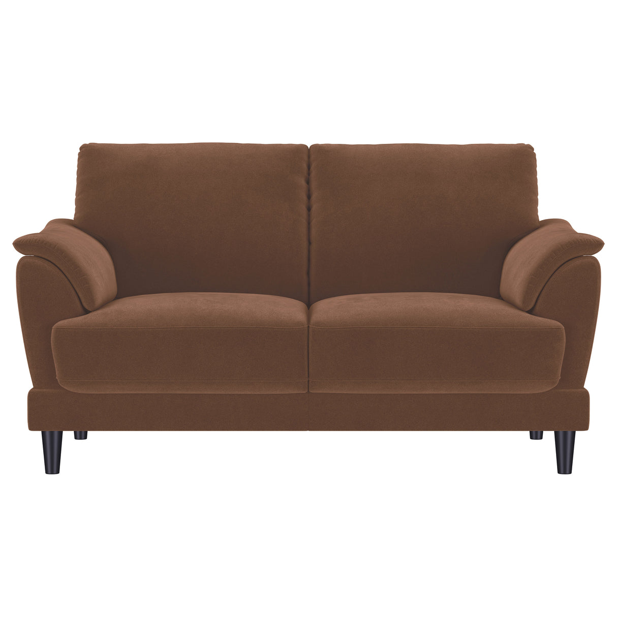 Selma 2-piece Velvet Upholstered Crescent Arm Sofa Set Rust