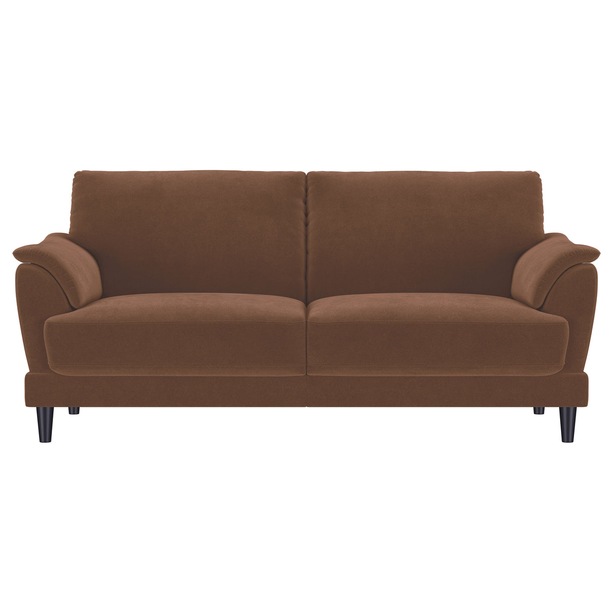 Selma Velvet Upholstered Crescent Arm Sofa Rust