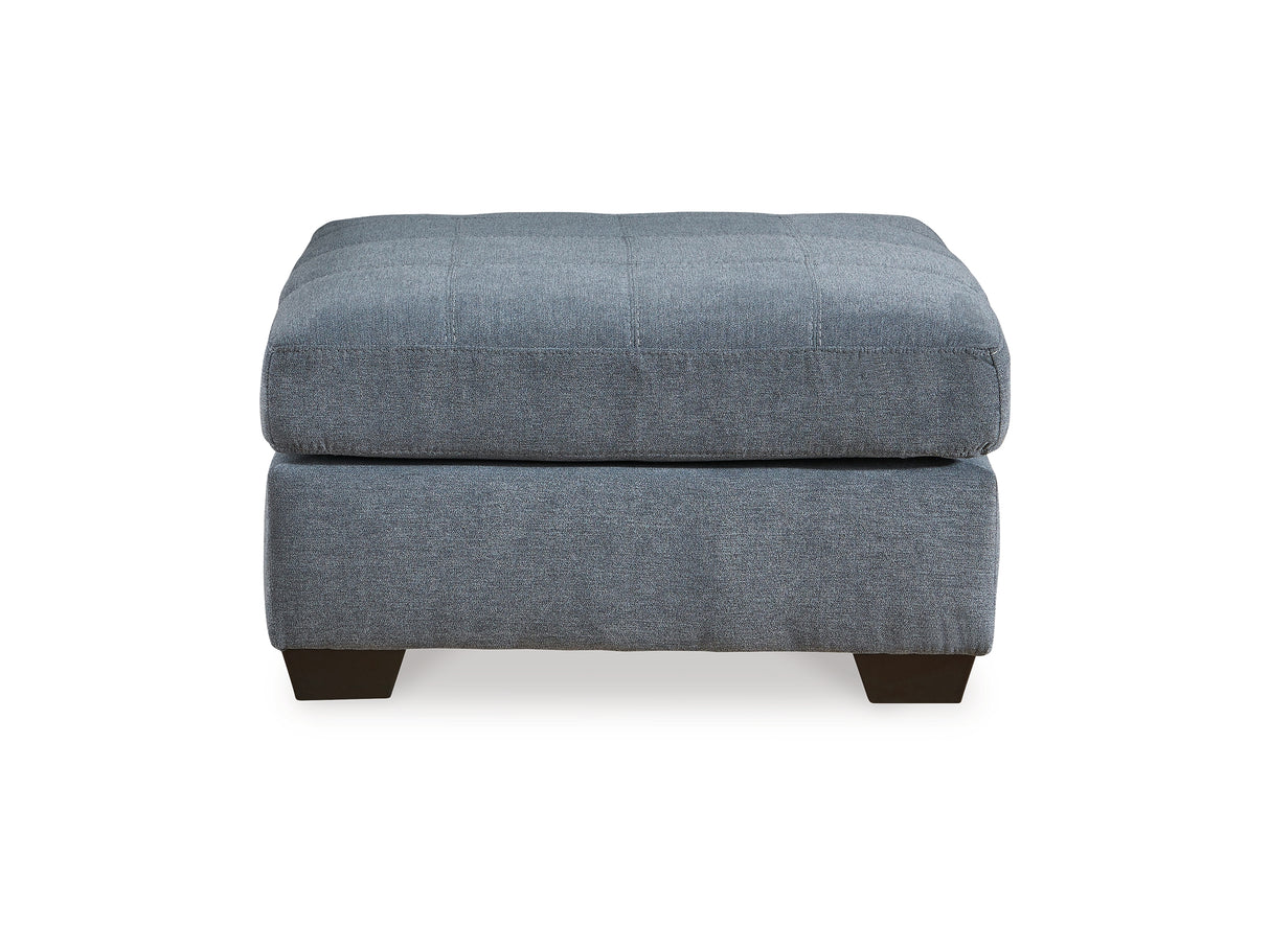 Marleton Denim 2-Piece Sleeper Right-Arm Facing Sectional, Recliner And Oversized Accent Ottoman