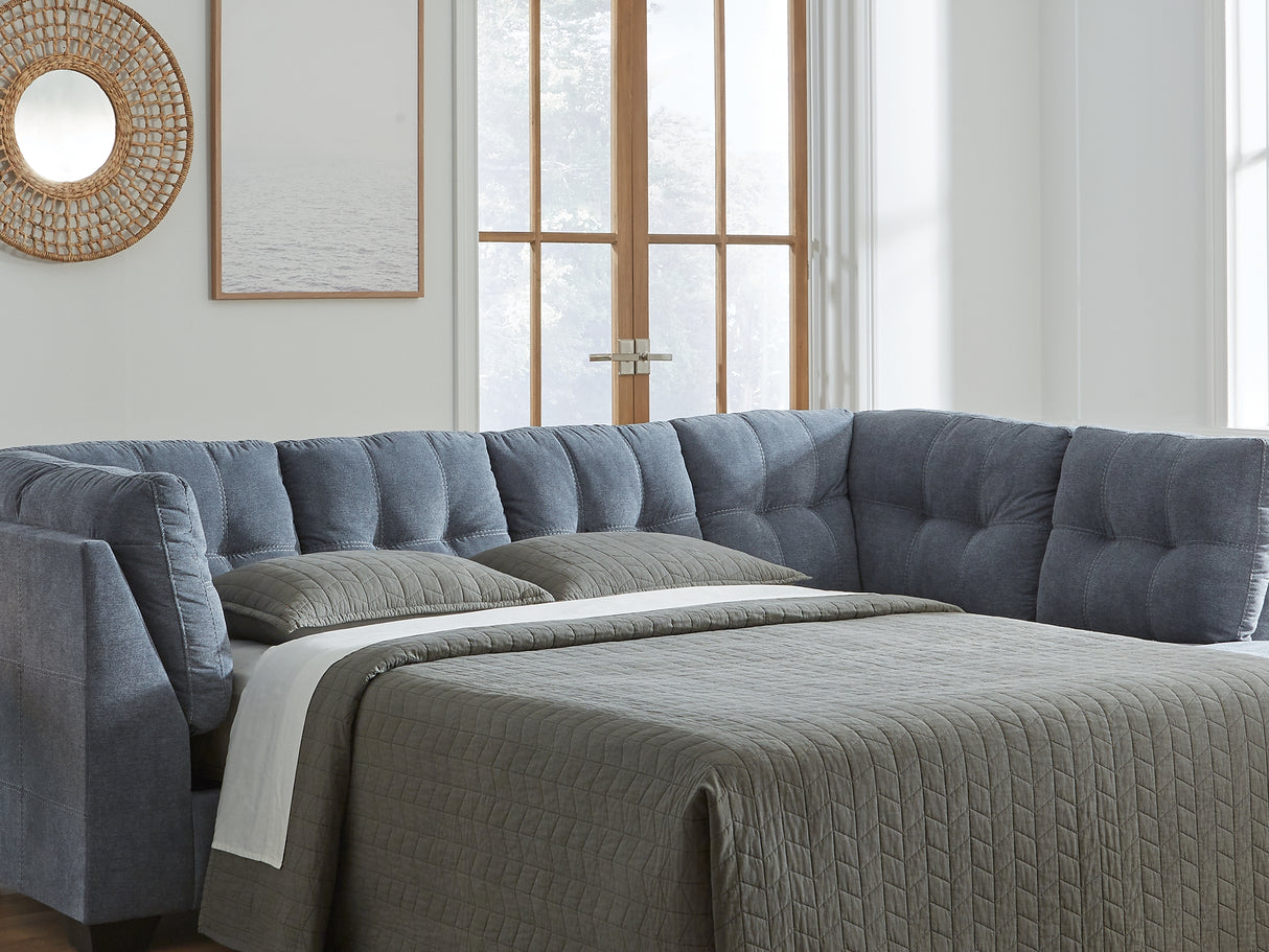 Marleton Denim 2-Piece Sleeper Right-Arm Facing Sectional With Chaise