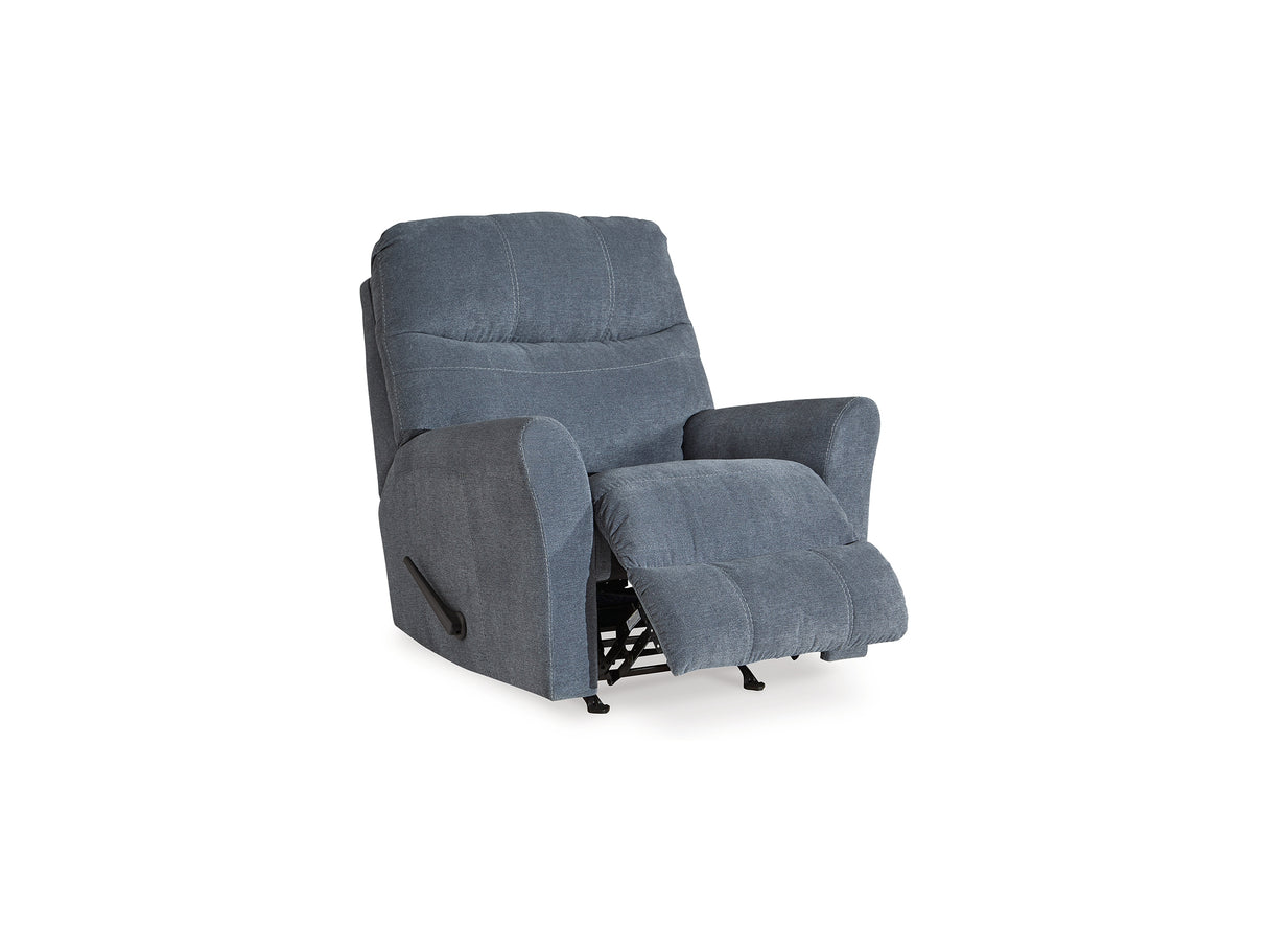 Marleton Denim 2-Piece Sleeper Right-Arm Facing Sectional, Recliner And Oversized Accent Ottoman