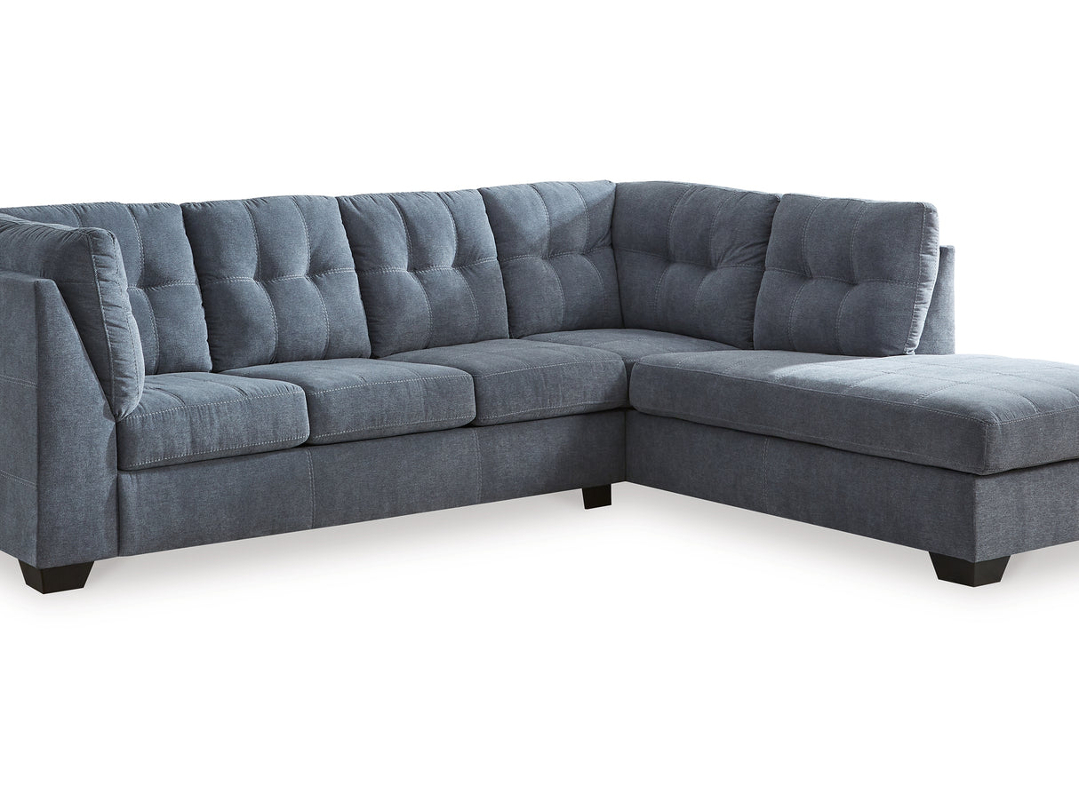 Marleton Denim 2-Piece Sleeper Right-Arm Facing Sectional With Chaise