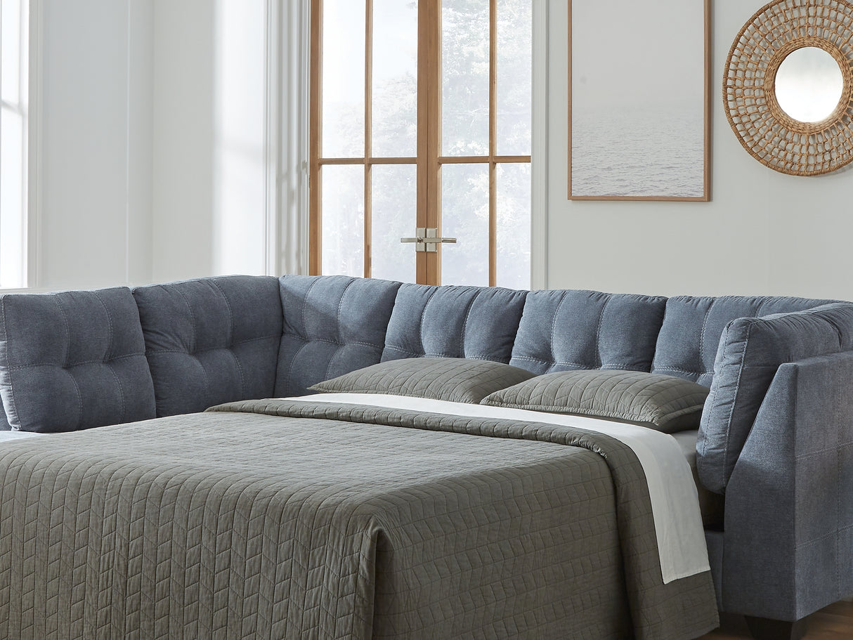 Marleton Denim 2-Piece Sleeper Left-Arm Facing Sectional With Chaise