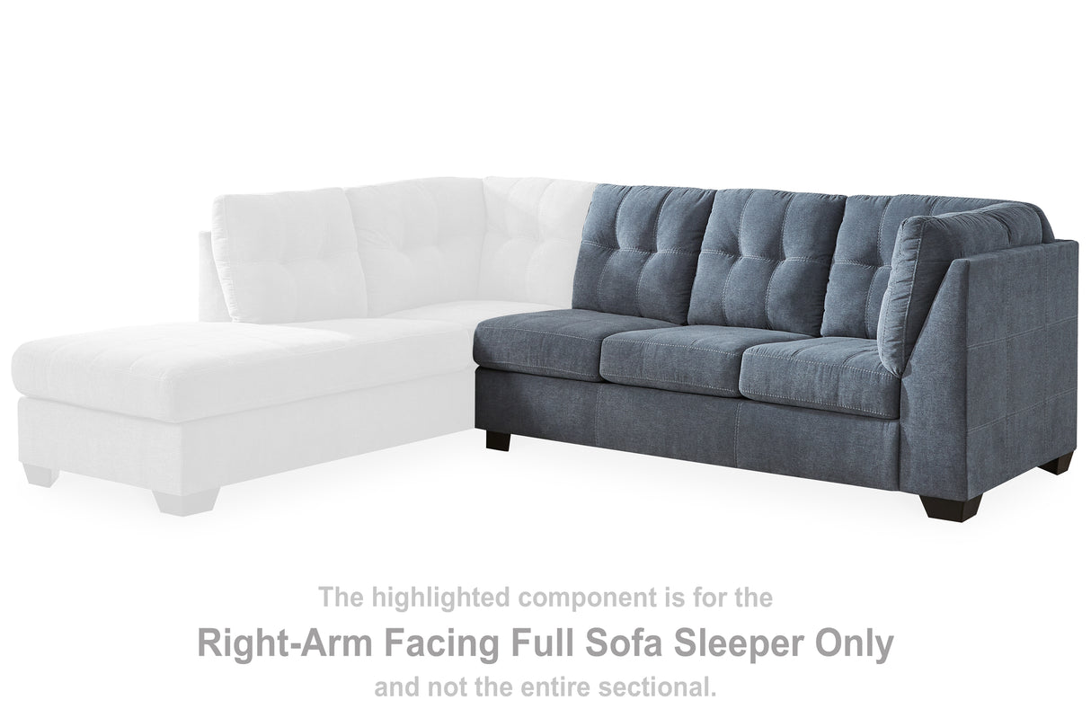 Marleton Denim Right-Arm Facing Full Sofa Sleeper