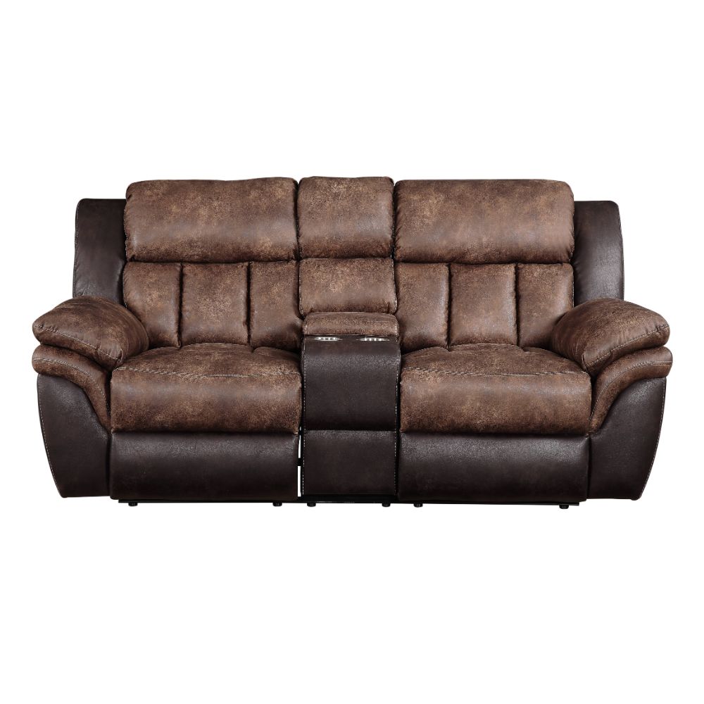 Jaylen Toffee & Espresso Polished Microfiber Loveseat