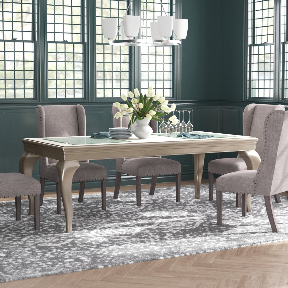 Crawford Silver Extendable Dining Table