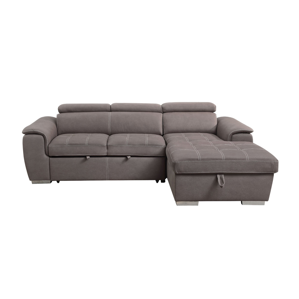 Haruko Light Brown Fabric Sectional Sofa