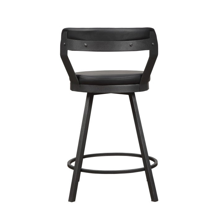 Appert Black/Dark Gray Swivel Counter Chair