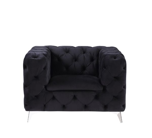 Phifina Black Velvet Chair