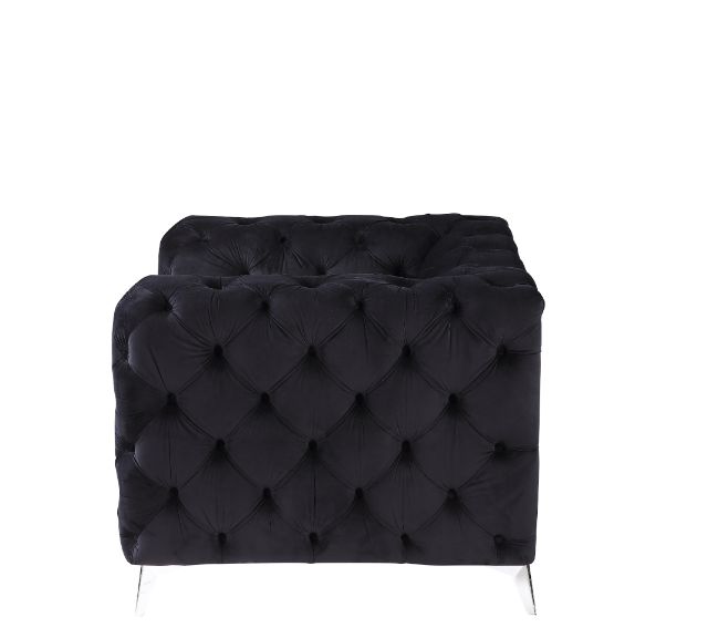 Phifina Black Velvet Chair