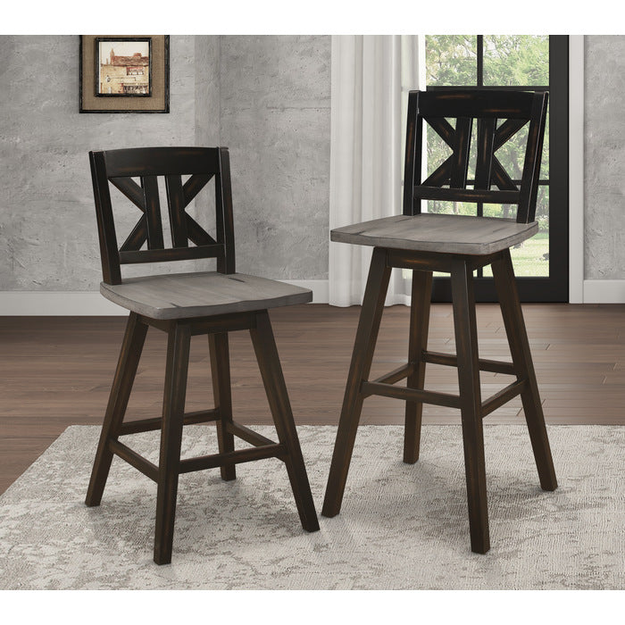 Amsonia Black Swivel Pub Counter Height Chairs