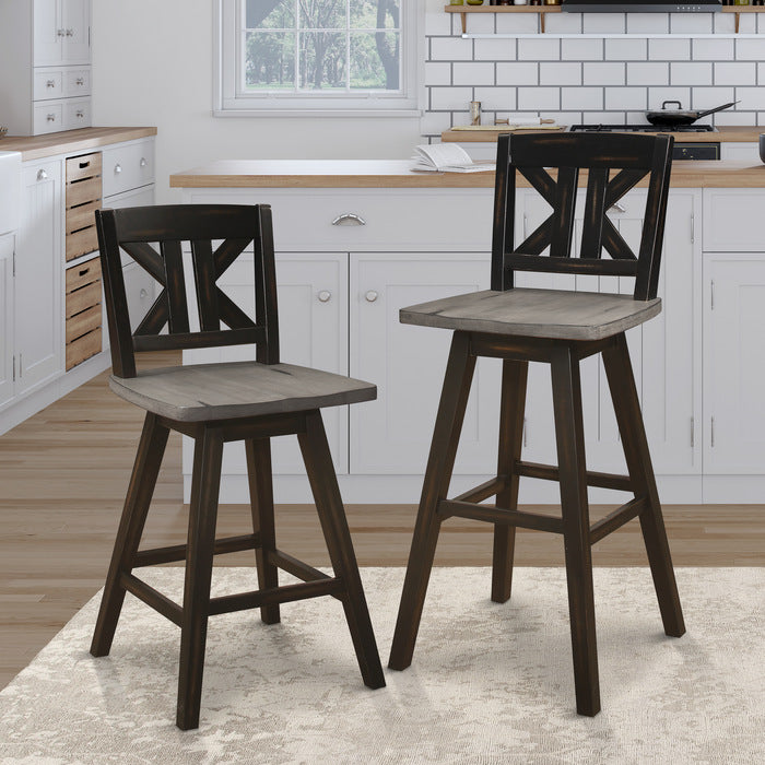 Amsonia Black Swivel Pub Counter Height Chairs