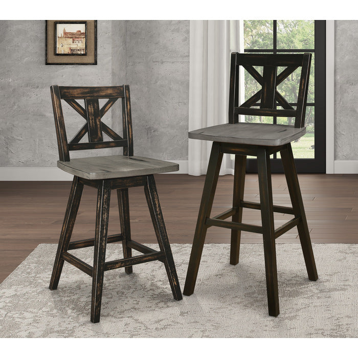 Amsonia Black Swivel Pub Counter Height Chairs