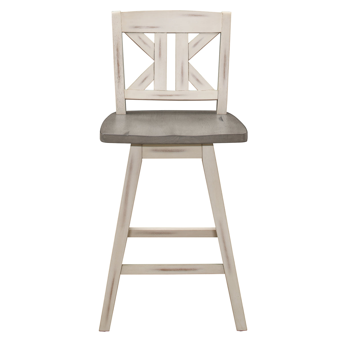 Amsonia White Swivel Pub Counter Height Chairs