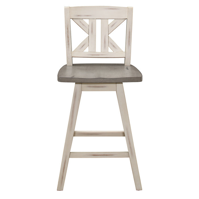 Amsonia White Swivel Pub Counter Height Chairs