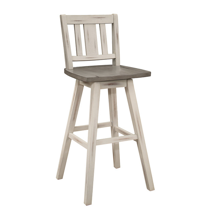 Amsonia White Swivel Pub Counter Height Chairs