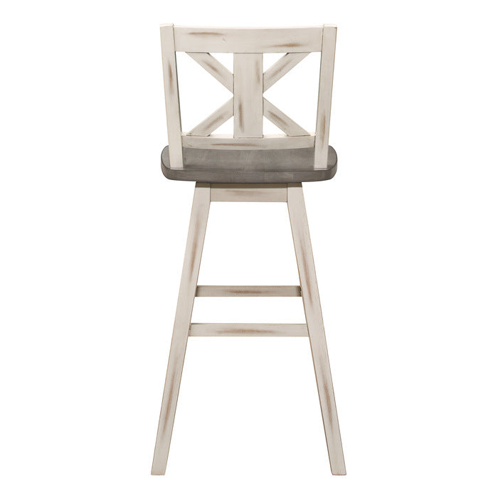 Amsonia White Swivel Pub Counter Height Chairs
