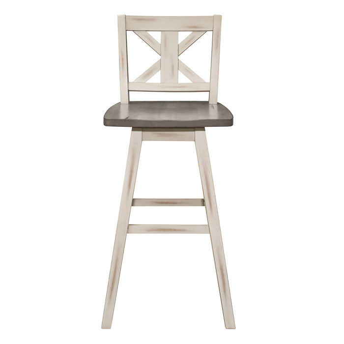 Amsonia White Swivel Pub Counter Height Chairs
