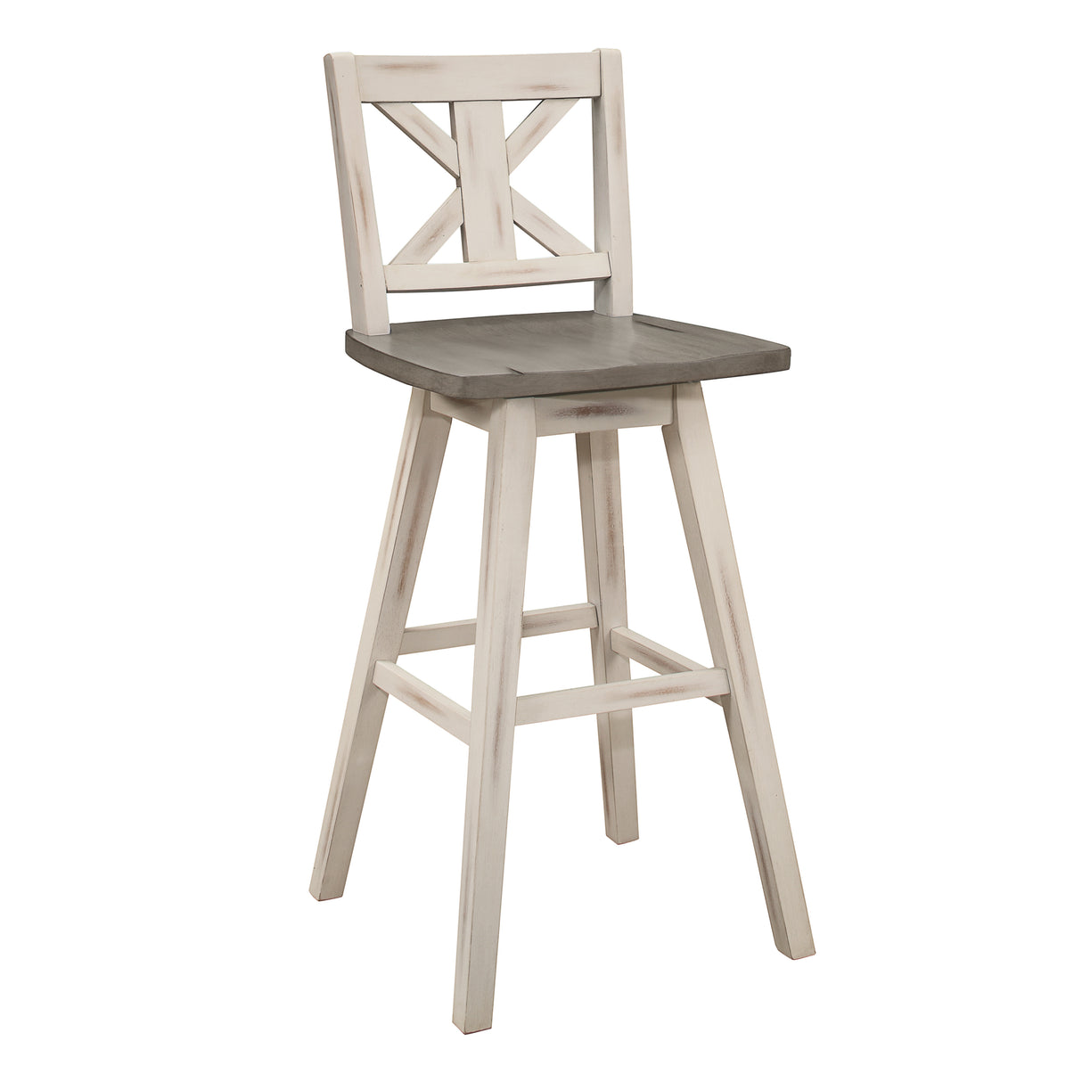 Amsonia White Swivel Pub Counter Height Chairs