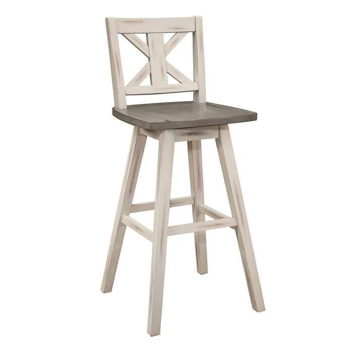 Amsonia White Swivel Pub Counter Height Chairs