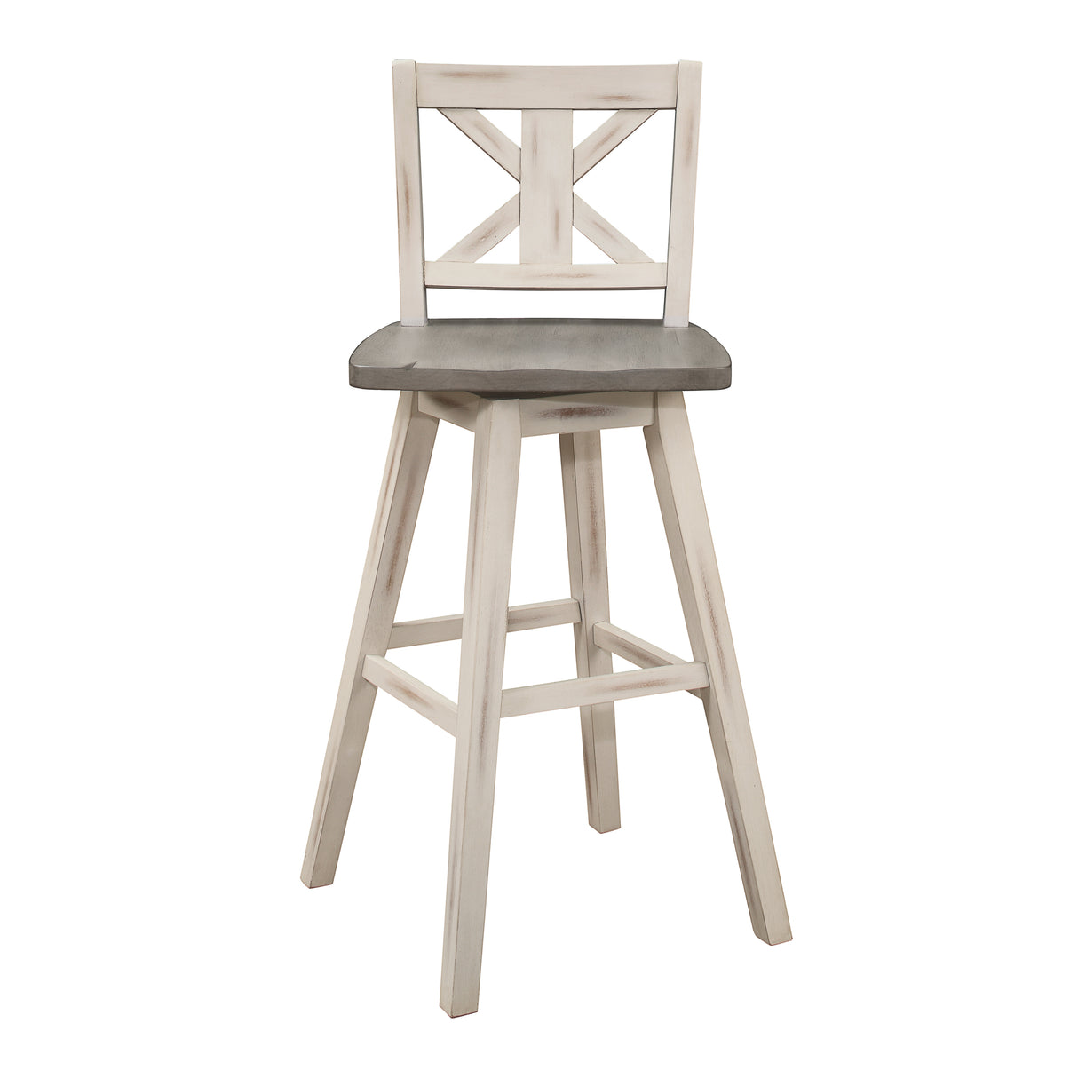 Amsonia White Swivel Pub Counter Height Chairs
