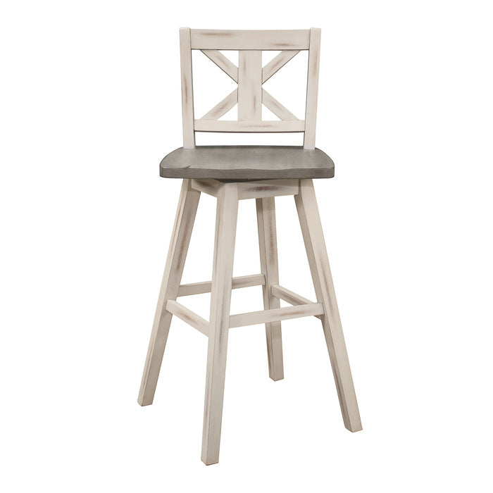 Amsonia White Swivel Pub Counter Height Chairs