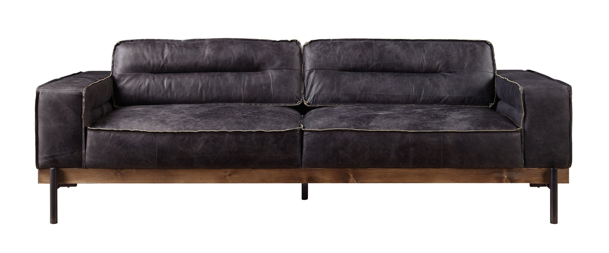 Silchester Antique Ebony Top Grain Leather Sofa