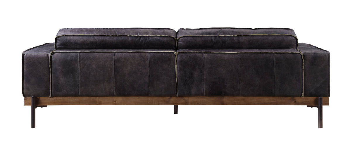 Silchester Antique Ebony Top Grain Leather Sofa