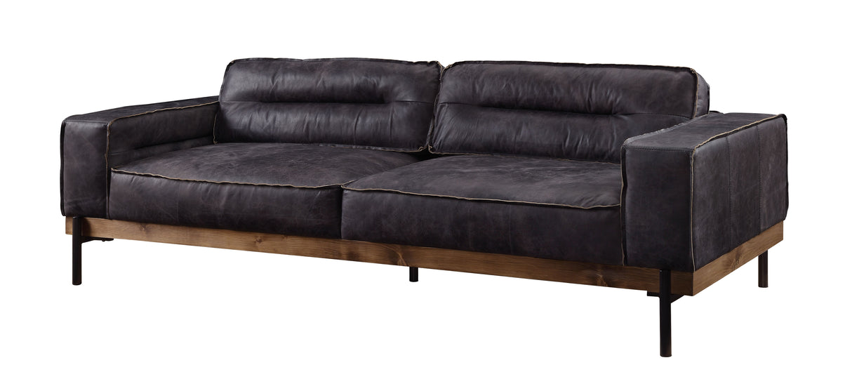 Silchester Antique Ebony Top Grain Leather Sofa