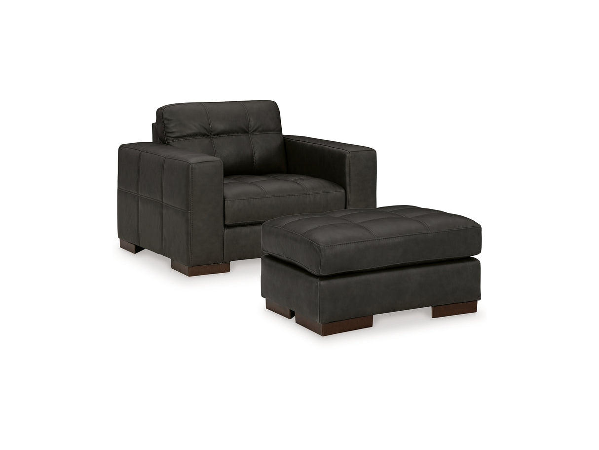 Luigi Thunder Oversized Chair And Ottoman