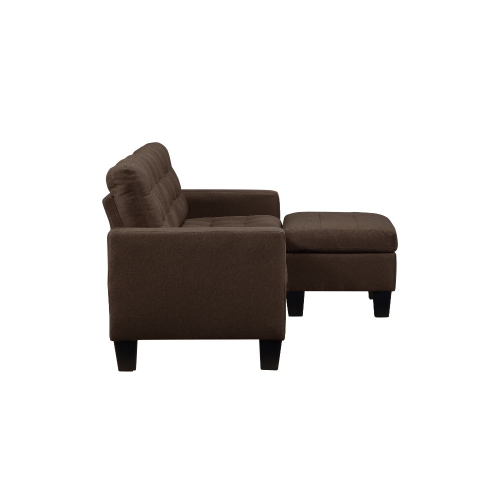 Earsom Brown Linen Sofa