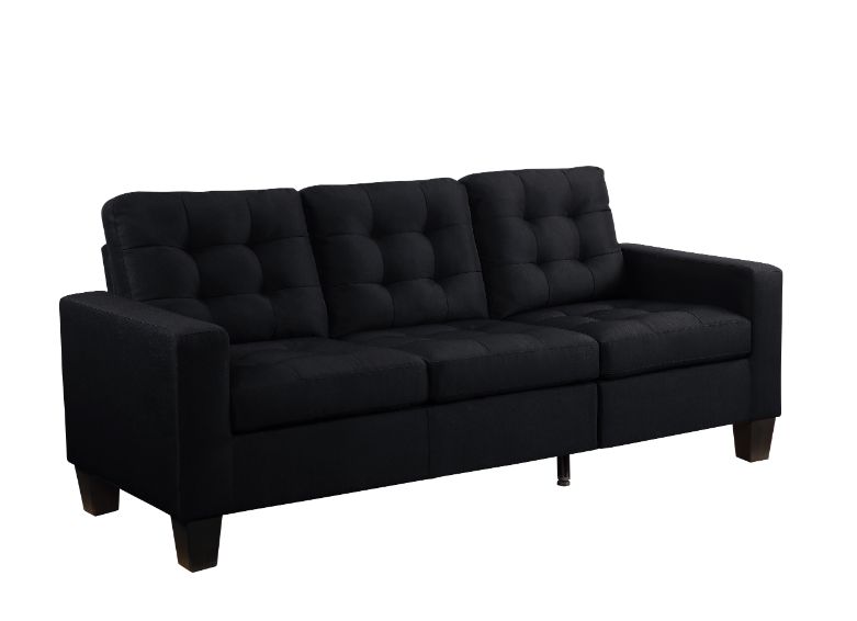Earsom Black Linen Sofa