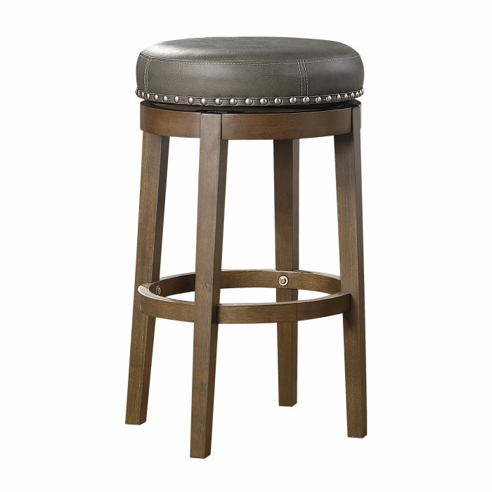 Westby Gray/Brown Round Swivel Pub Height Stool, Set of 2
