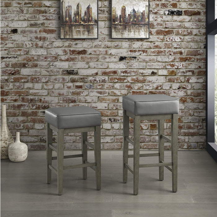 Pittsville Gray/Espresso Pub Height Stool, Set of 2