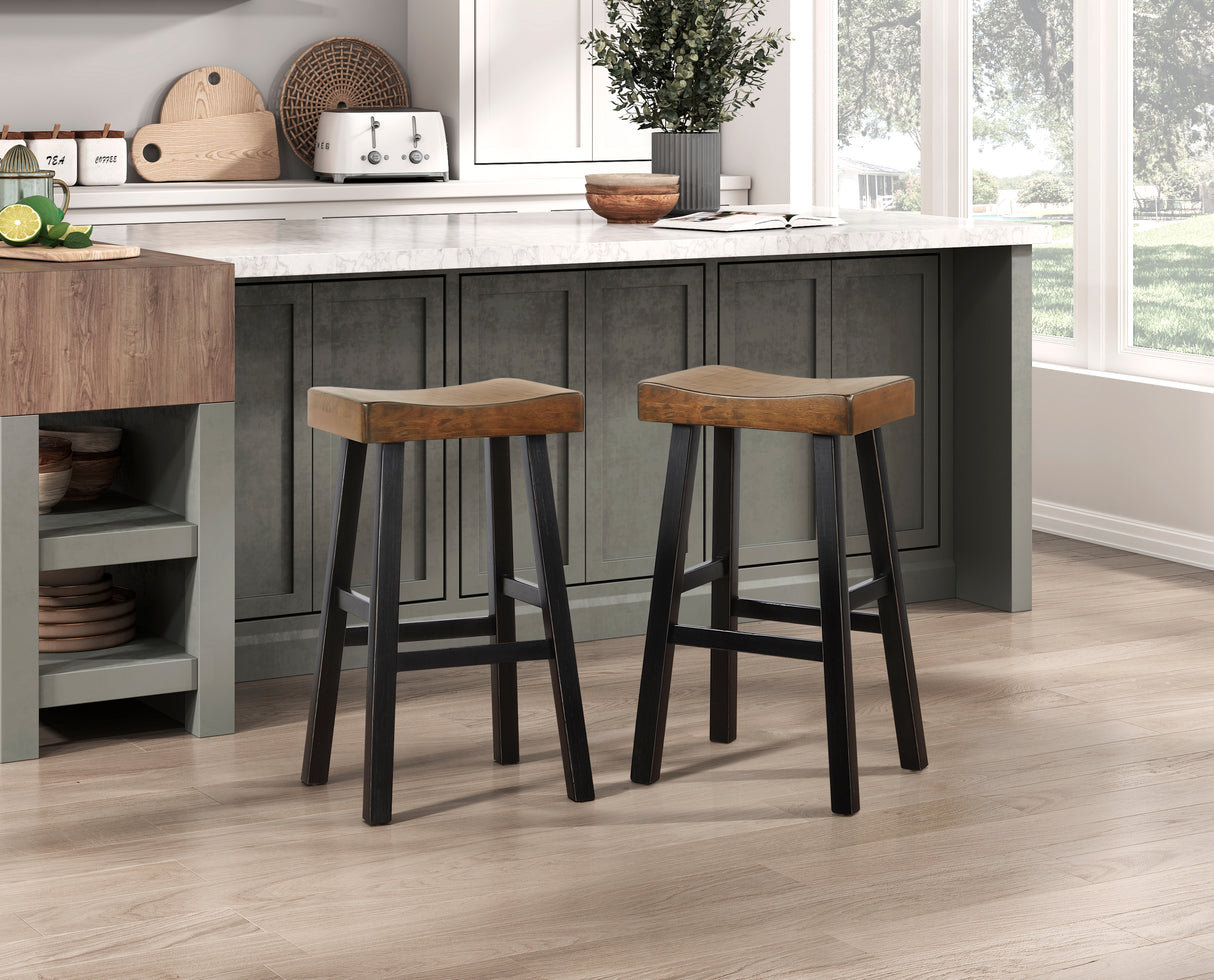 Caspian Black And Brown Pub Height Stool
