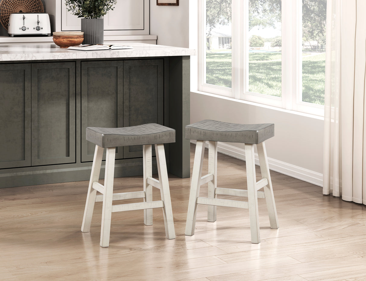 Caspian White And Coffee Counter Height Stool